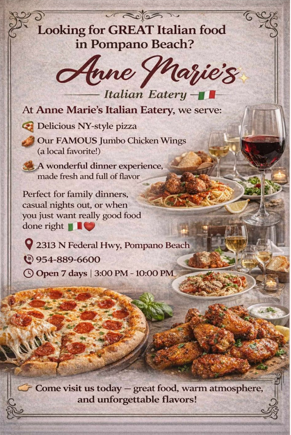 Homemade Italian dishes